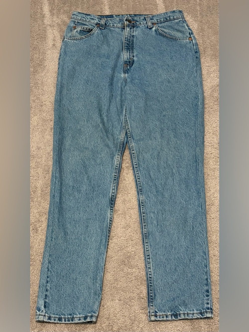 VTG Levi's 921 Jeans Women Sz 14 Med Blue Faded Orange Tab Tapered Fit High Rise